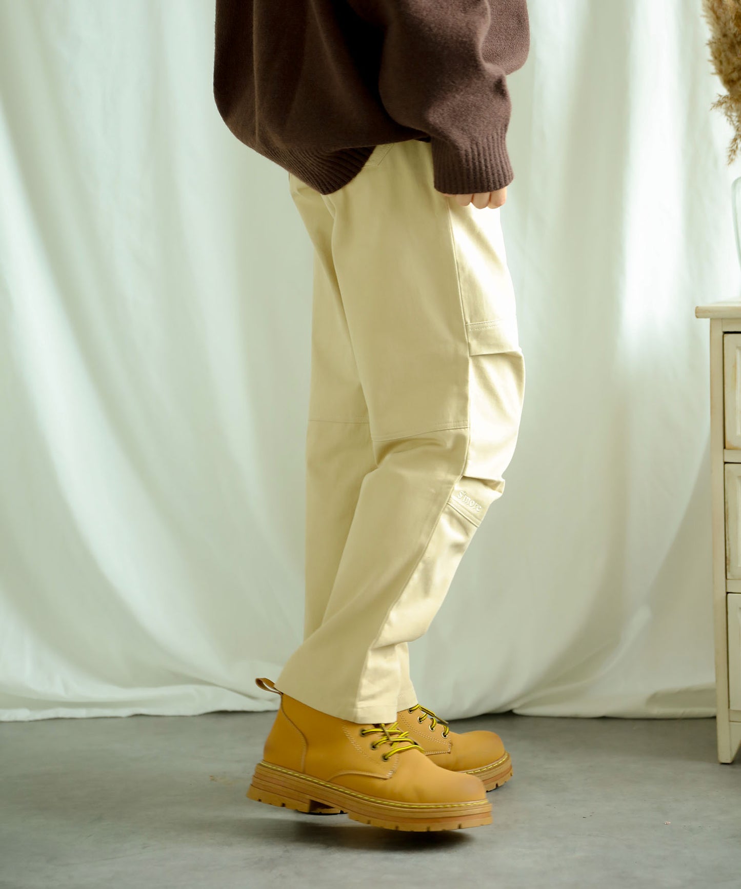 New!! Knee tuck cotton pants