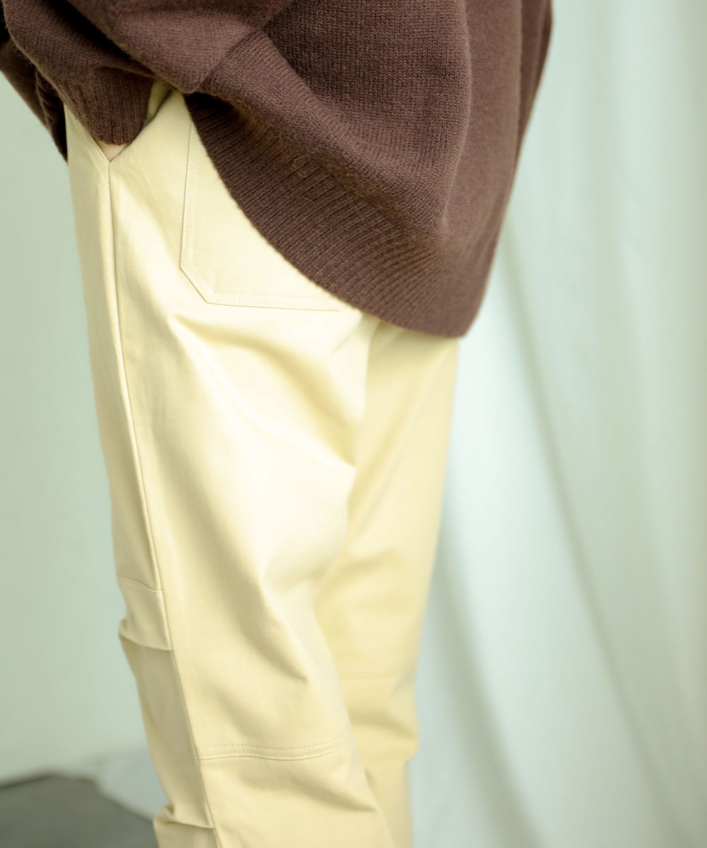 New!! Knee tuck cotton pants