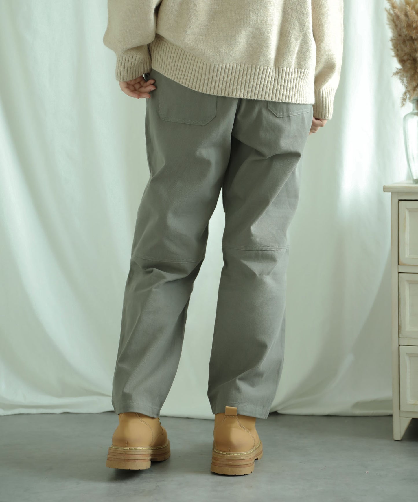 New!! Knee tuck cotton pants