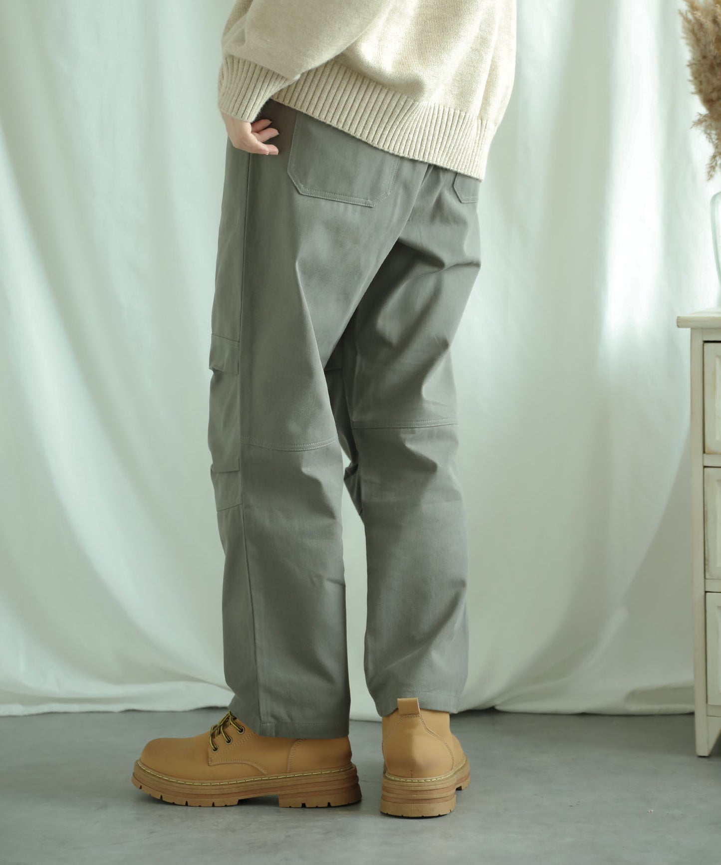 New!! Knee tuck cotton pants