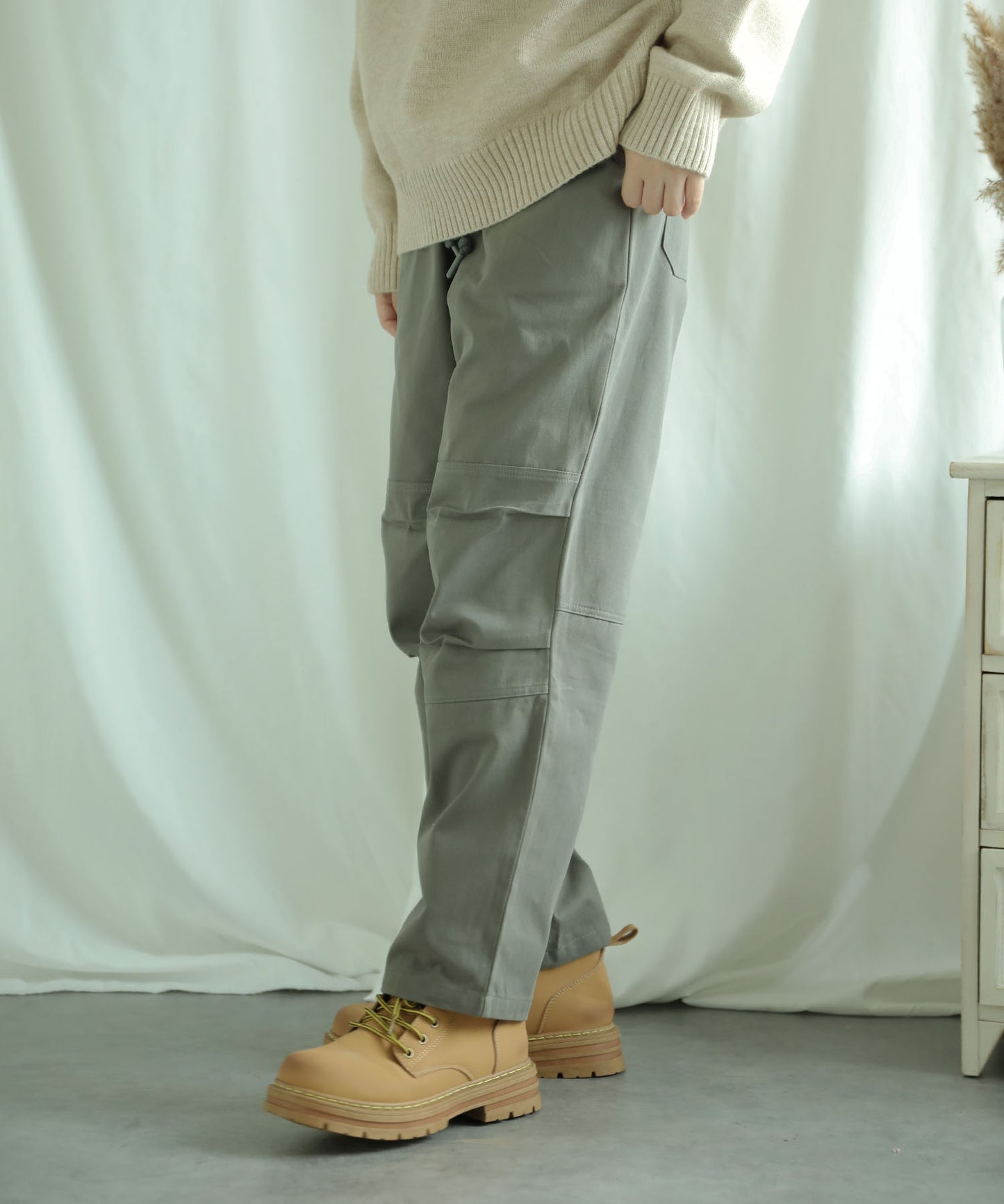 New!! Knee tuck cotton pants