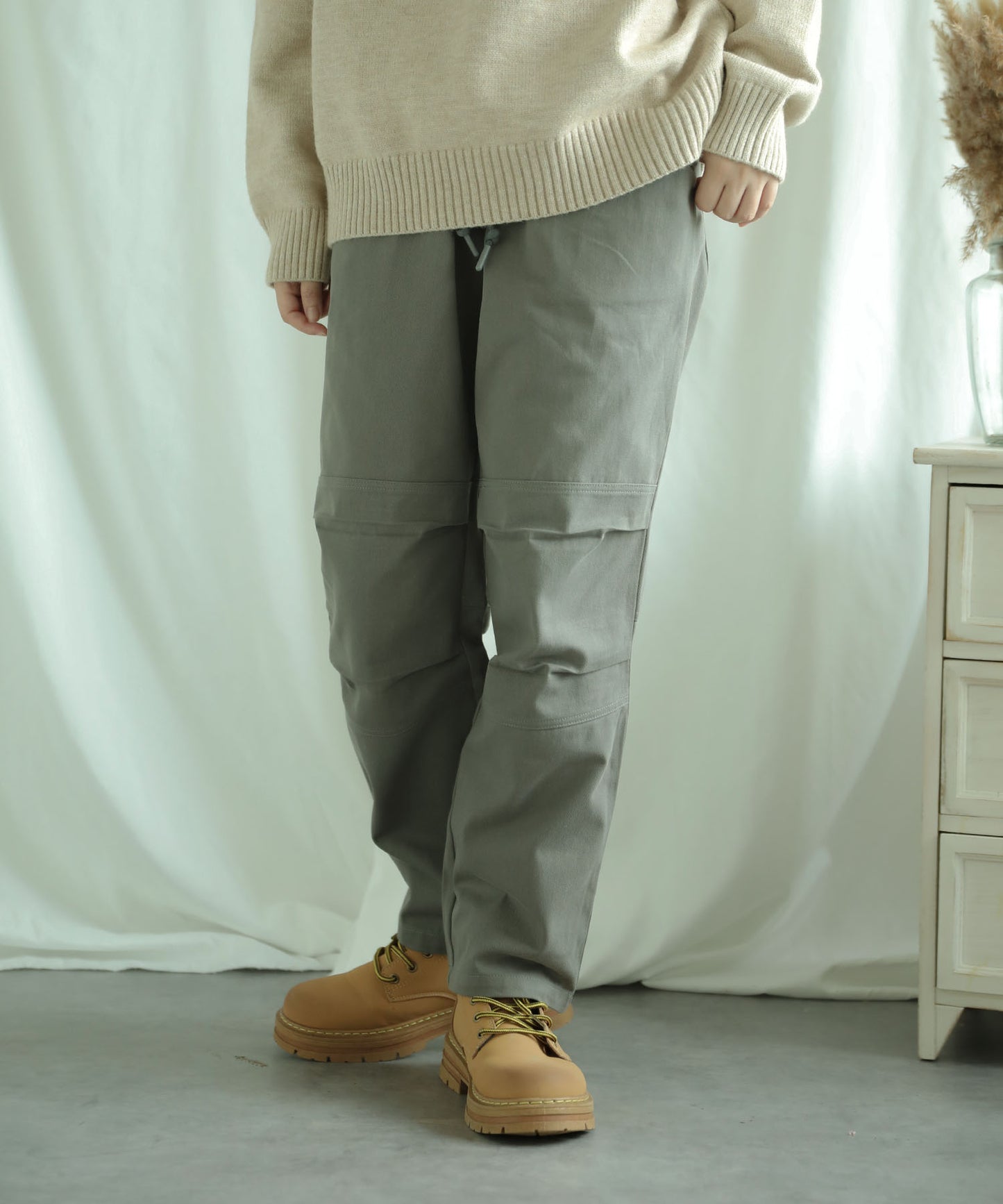 New!! Knee tuck cotton pants