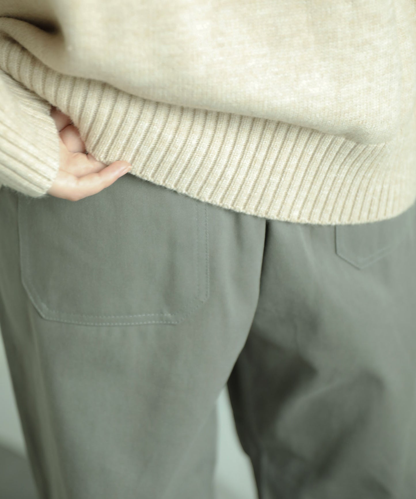New!! Knee tuck cotton pants