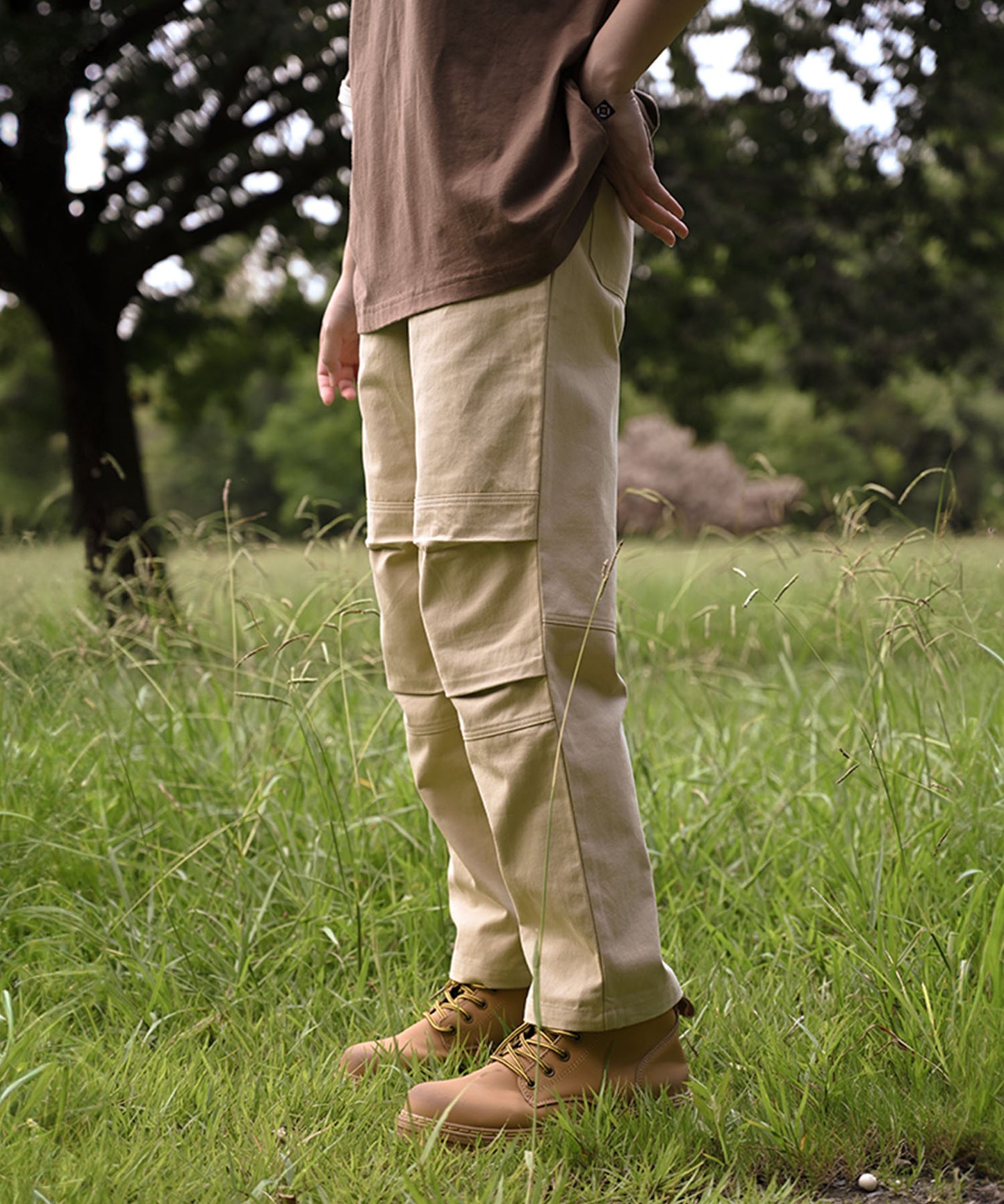 New!! Knee tuck cotton pants