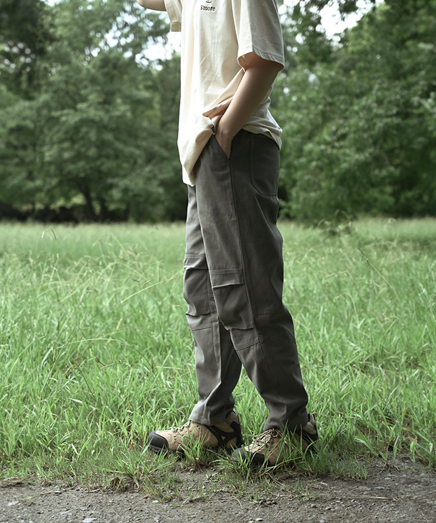 New!! Knee tuck cotton pants