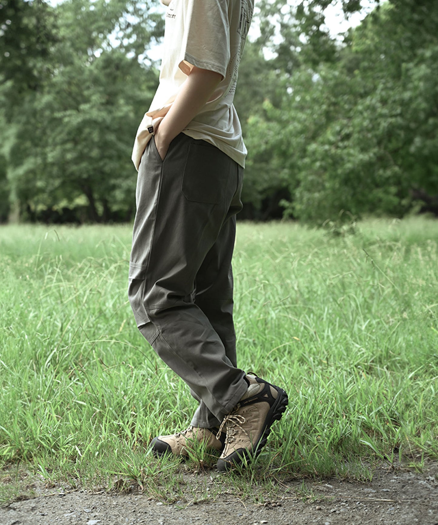 New!! Knee tuck cotton pants
