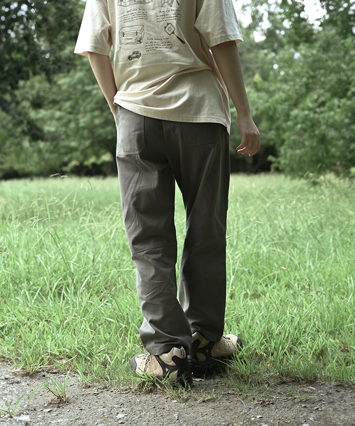 New!! Knee tuck cotton pants