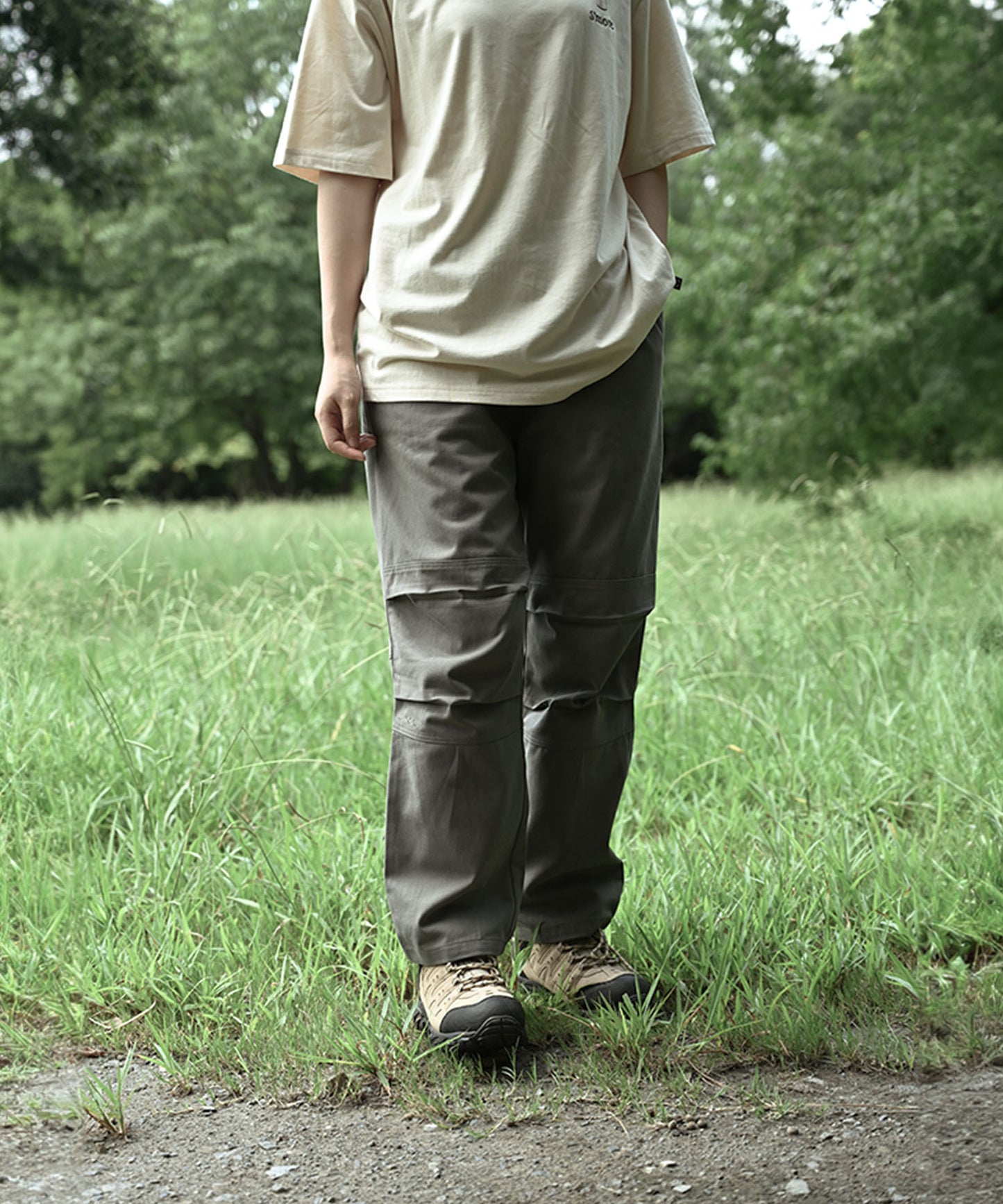 New!! Knee tuck cotton pants