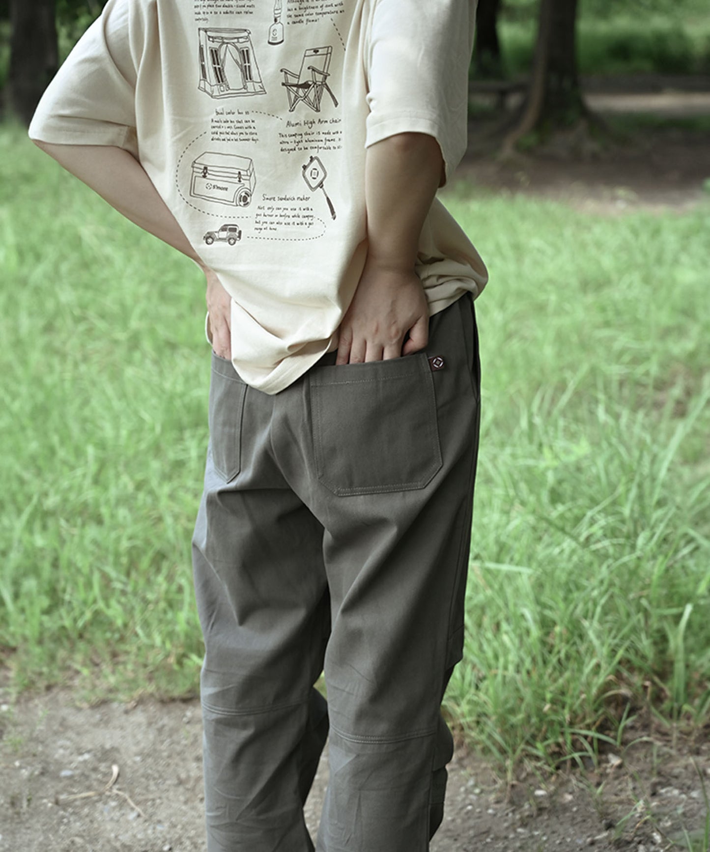 New!! Knee tuck cotton pants