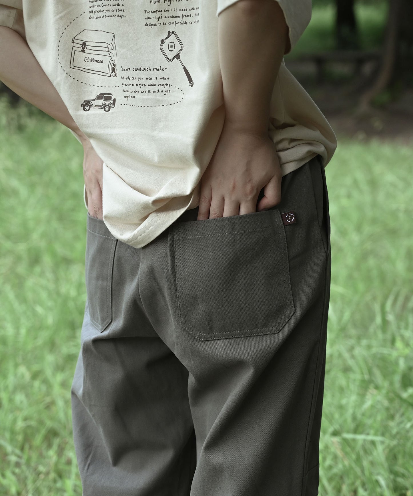 New!! Knee tuck cotton pants