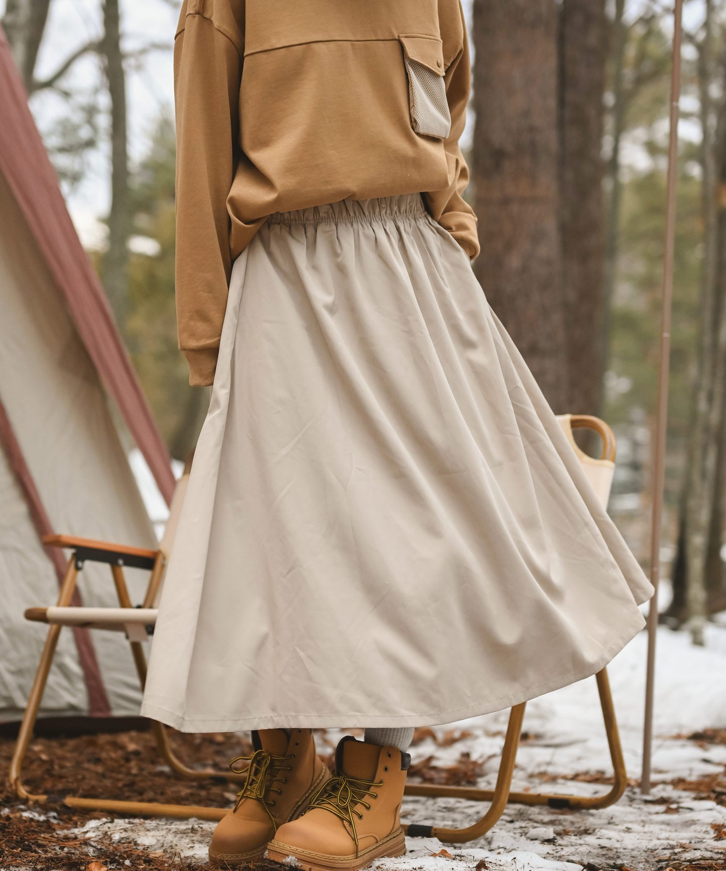 New!! Water-repellent flare skirt