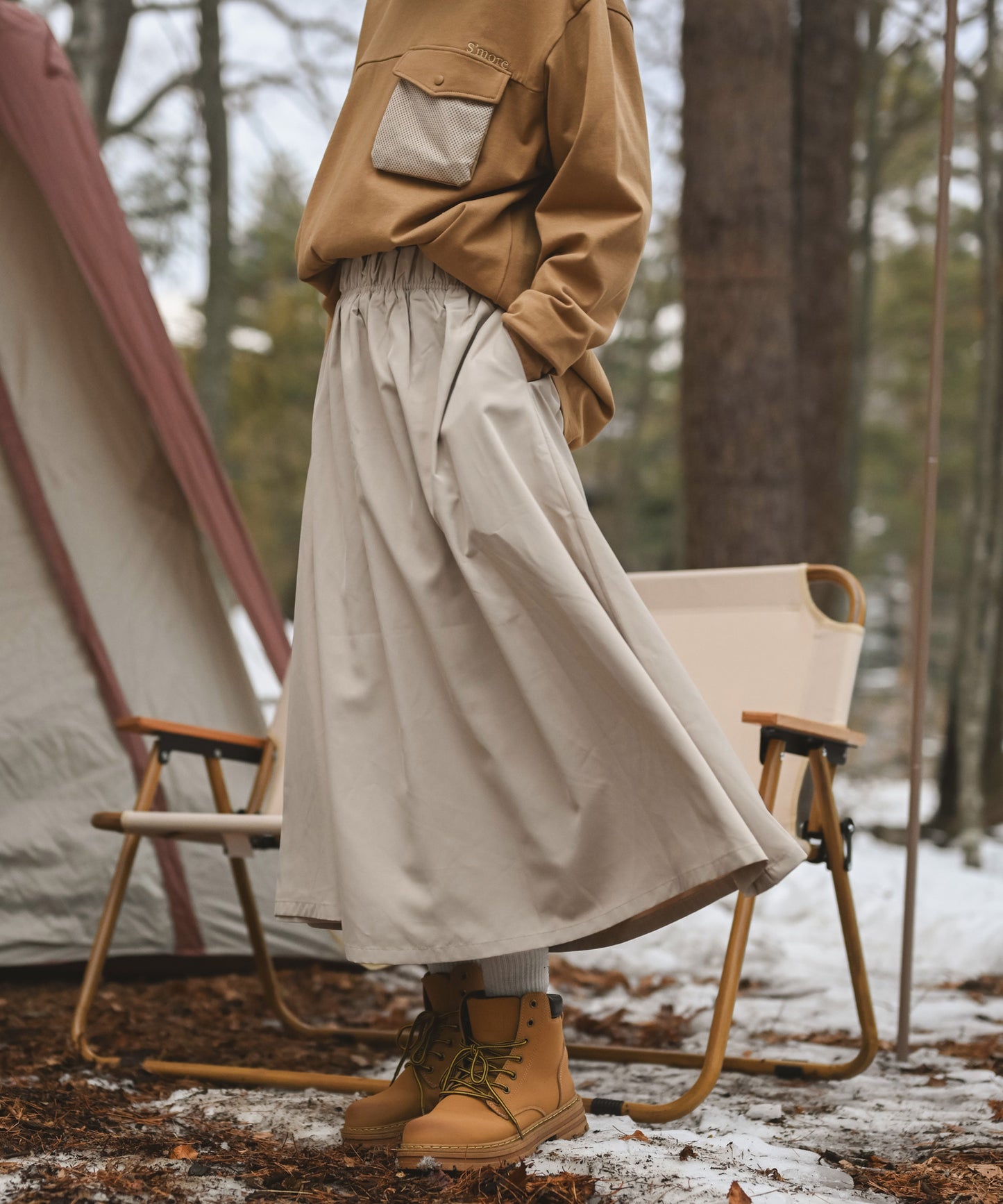 New!! Water-repellent flare skirt