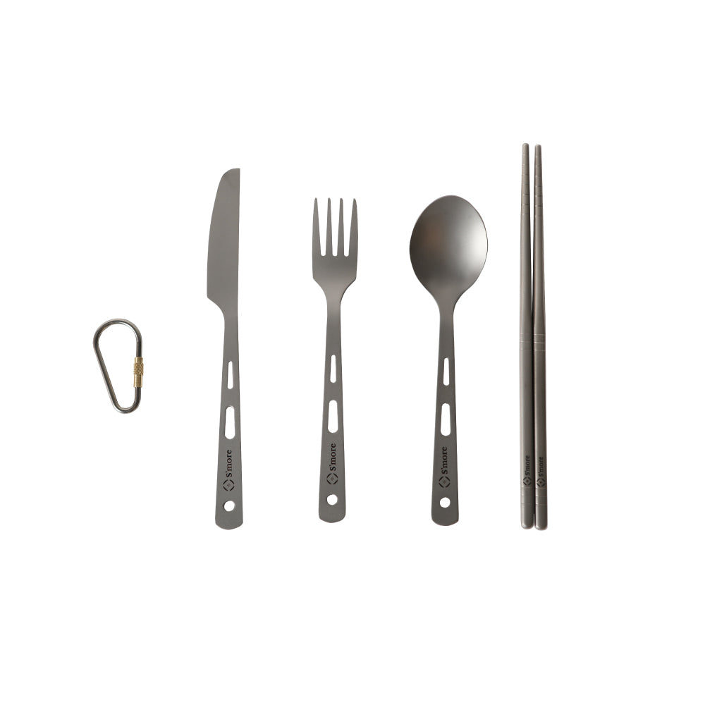 Titanium　–　Cutlery　Set　S'more　カトラリー　】　キャンプ　4点セットSMOrsUT001CSaF