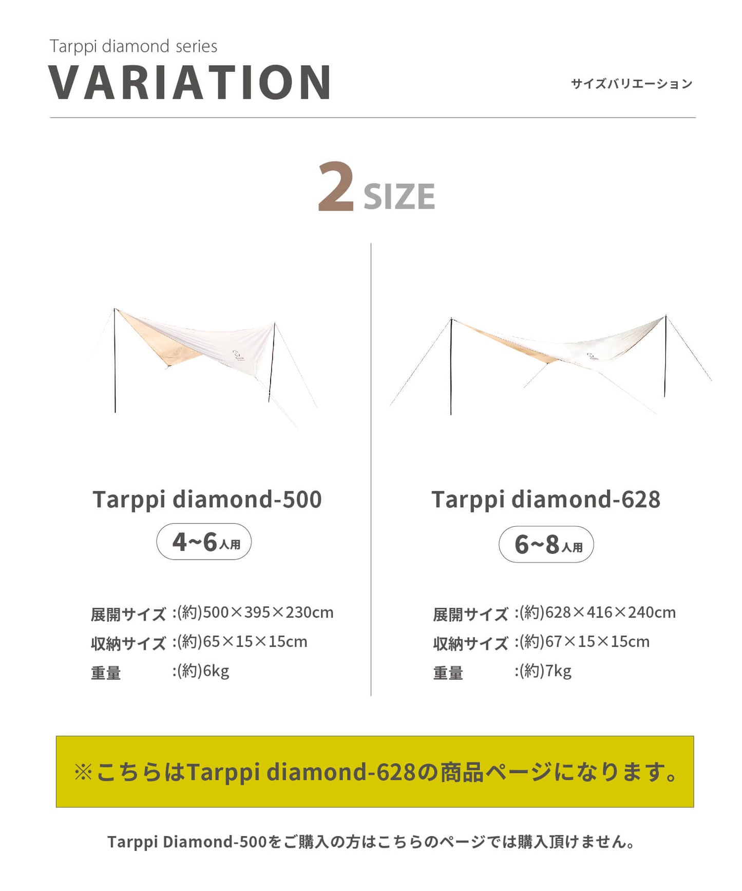 【 Tarppi Diamond-628 】ターピダイアモンド-628 ポリコットンタープ