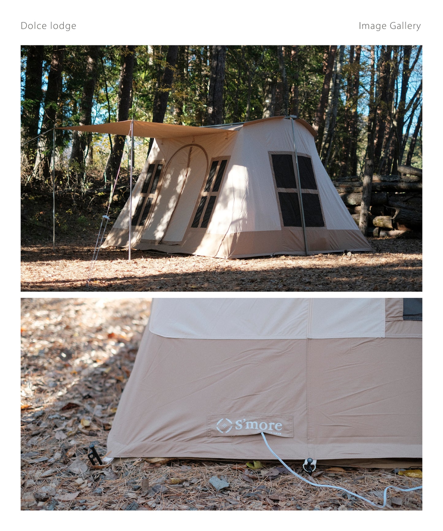 【 Dolce Lodge 】 ドルチェロッジ ロッジ型ポリコットンテント<コンセント口付き>(別売りインナーマットあり)