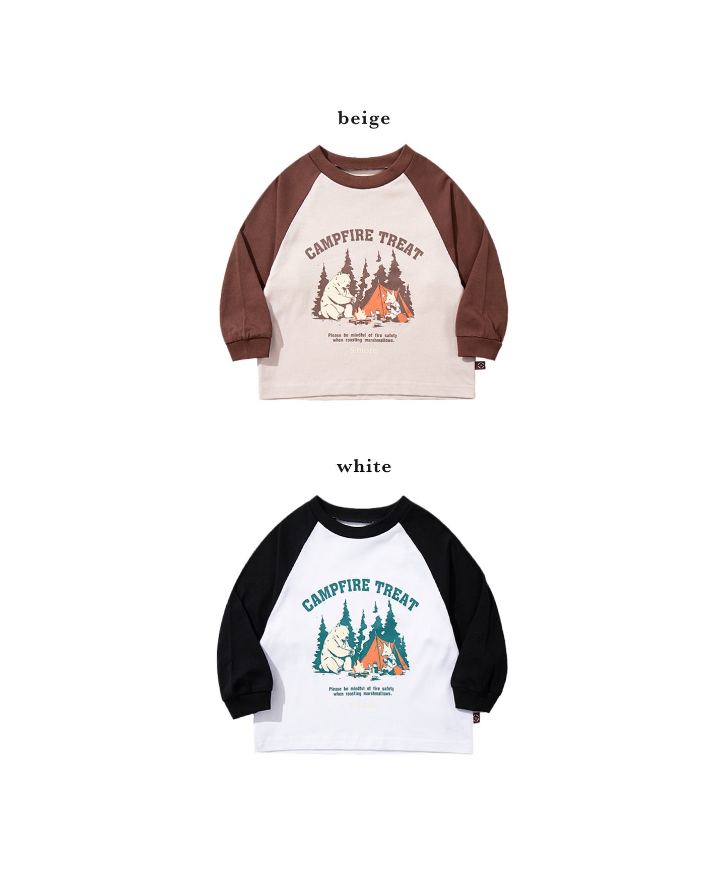 S'more Campfire Treat Raglan KIDS Tee キャンプファイヤートリートラグランロングスリーブTシャツ