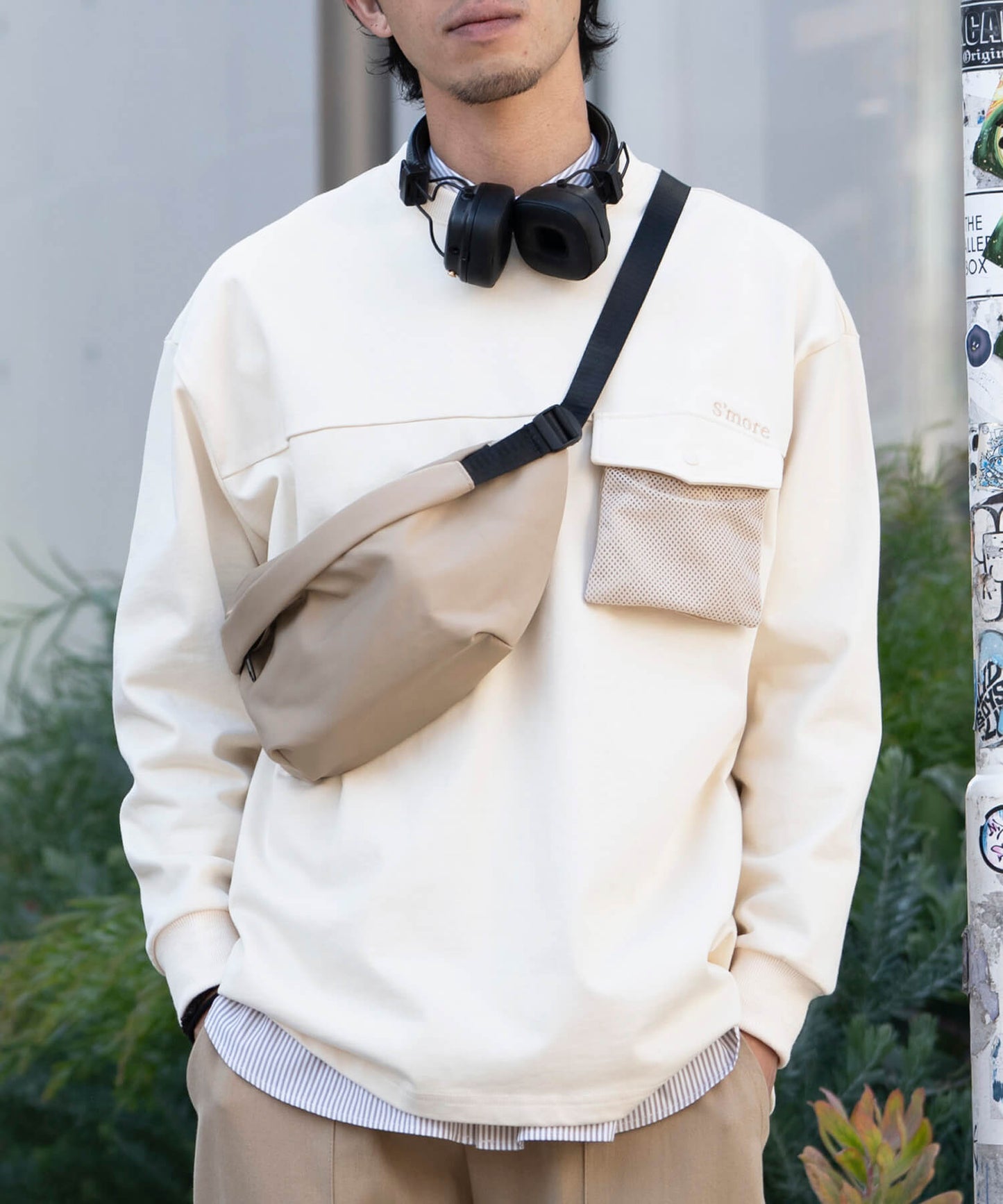 2WAY pocket l/s big t shirts 2WAY長袖Tシャツ