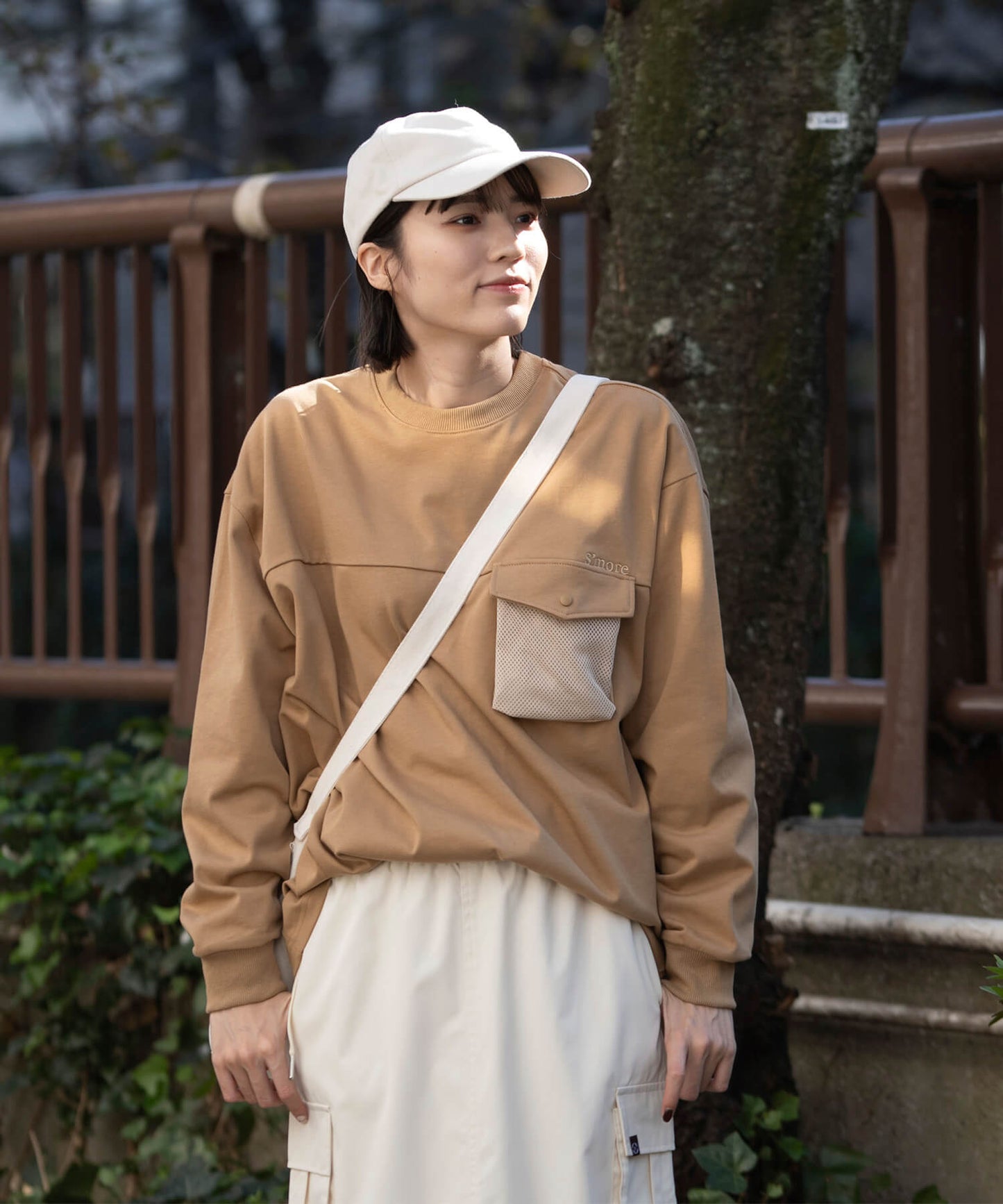 2WAY pocket l/s big t shirts 2WAY長袖Tシャツ