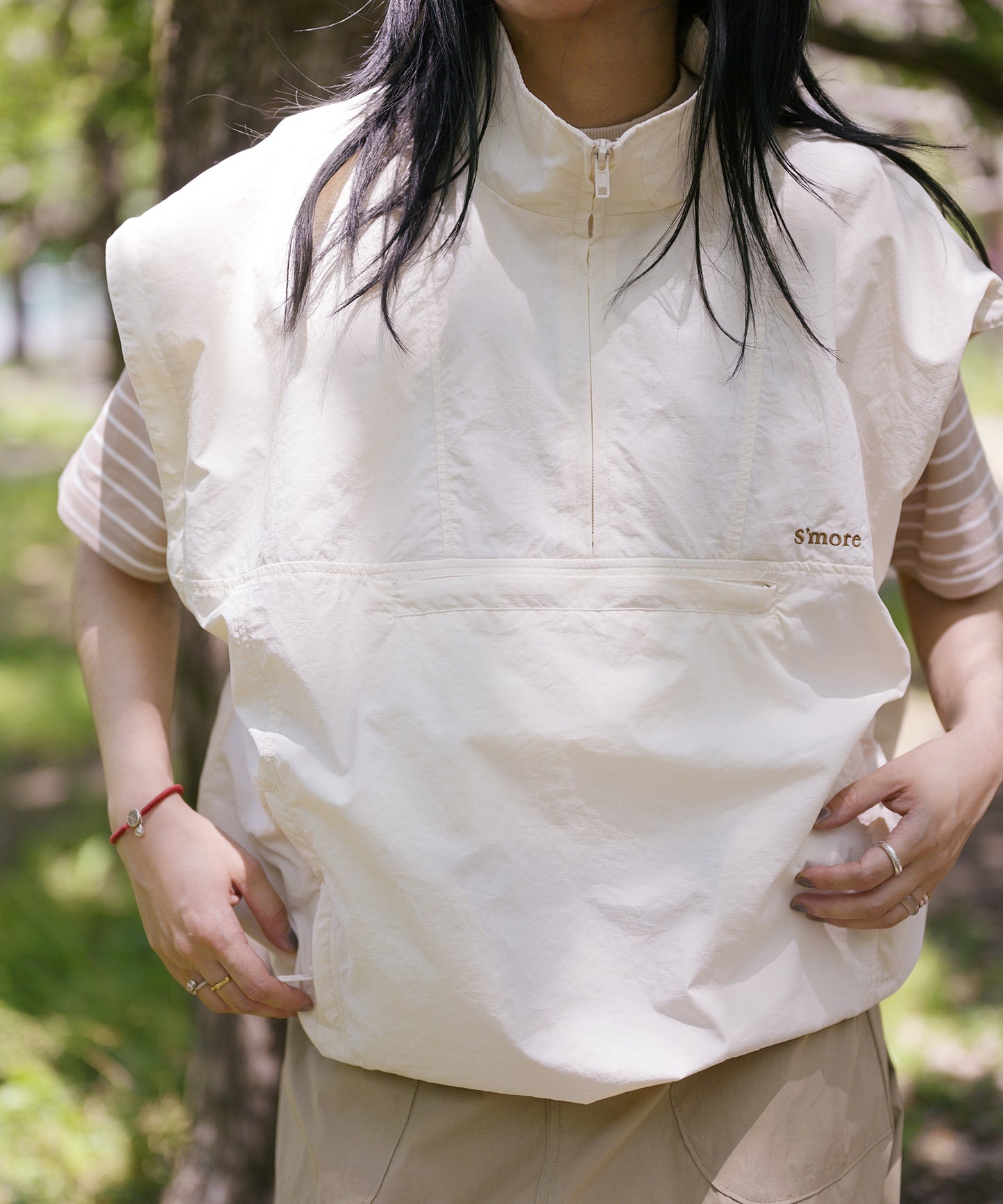 【2025/8/8金9時半発売】S'more 2Way nylon half zip jacket 2ウェイナイロンハーフジップジャケット