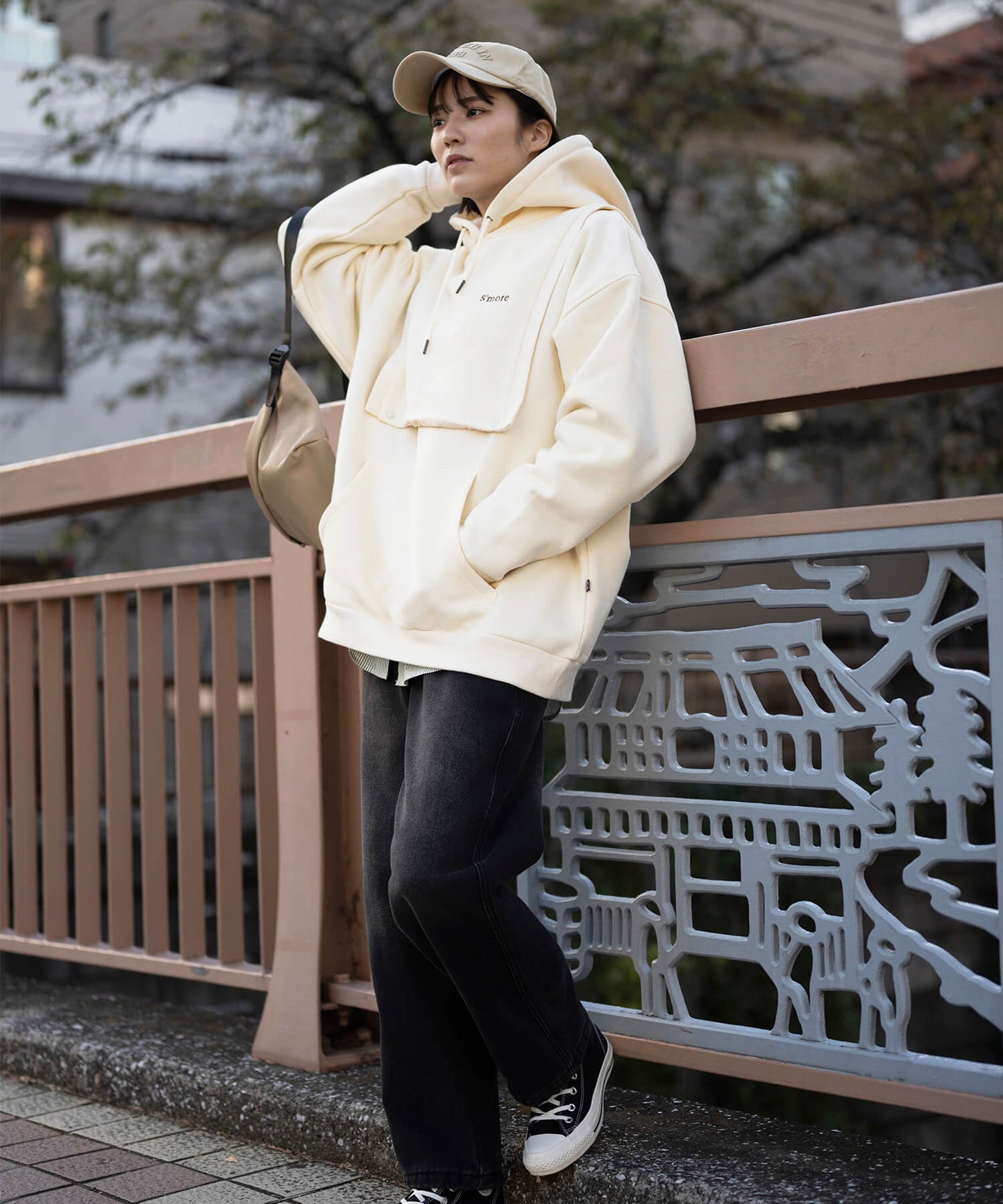 2WAY removable vest sweat parka 裏起毛2WAYパーカー