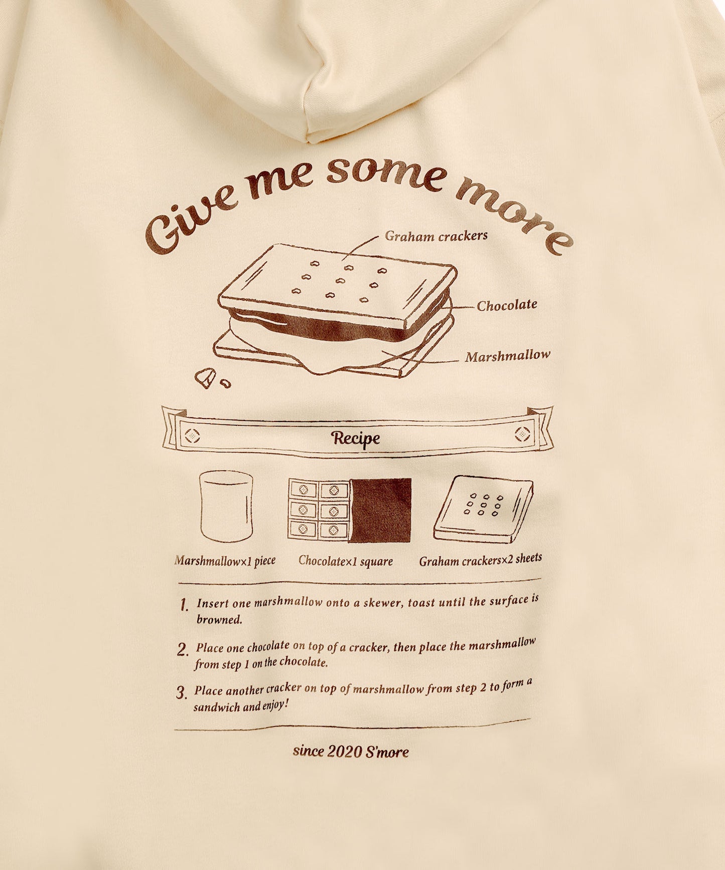 New!! COTTON HOODED SWEATSHIRT - S'more recipe コットンフーディッドスウェット - スモアレシピ