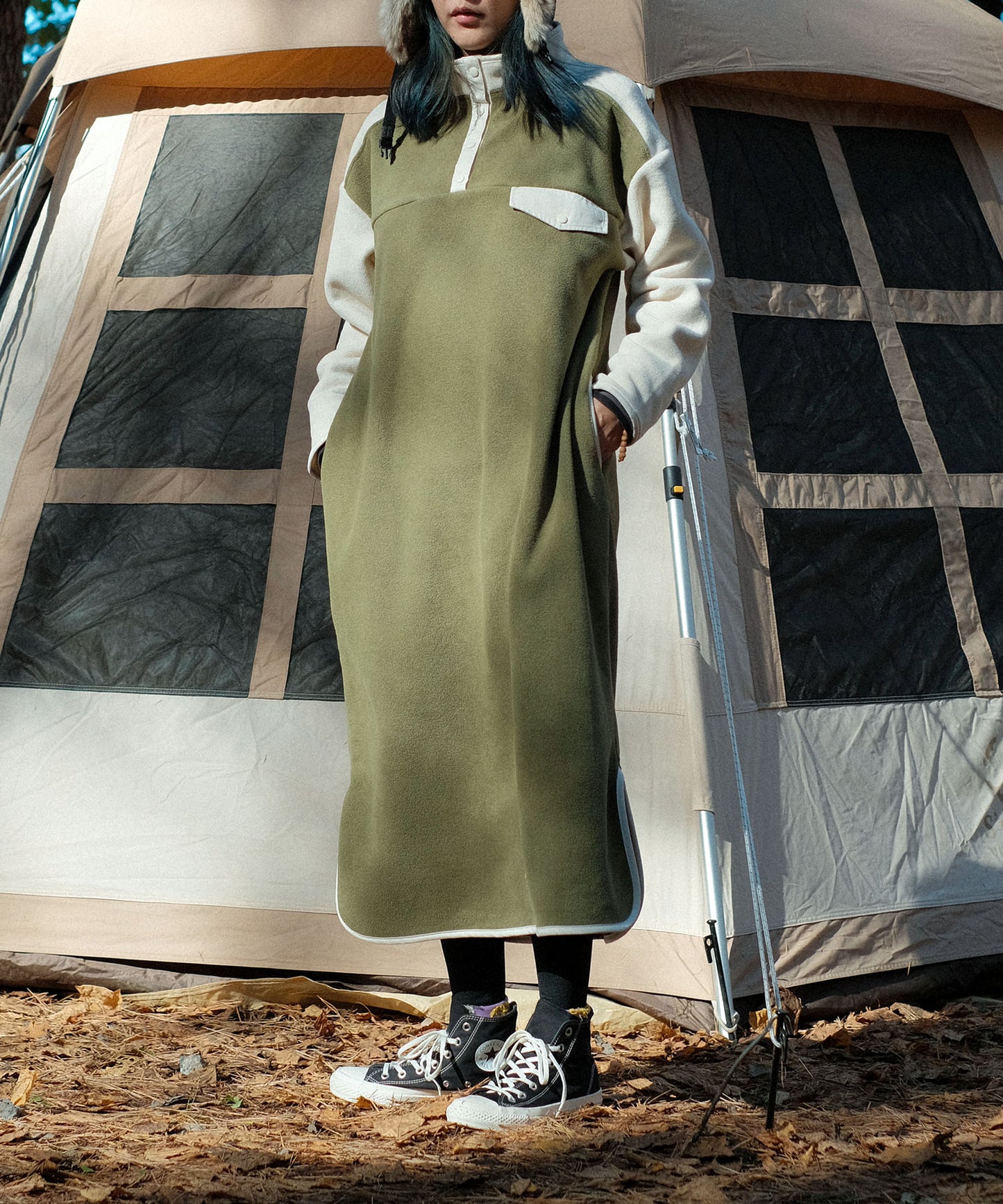 New!! Bicolor fleece dress
