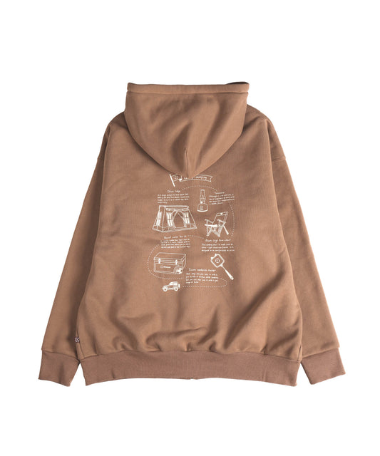 S'more gear illustration full zip hoodie スモギアイラストレーションフルジップフーディー