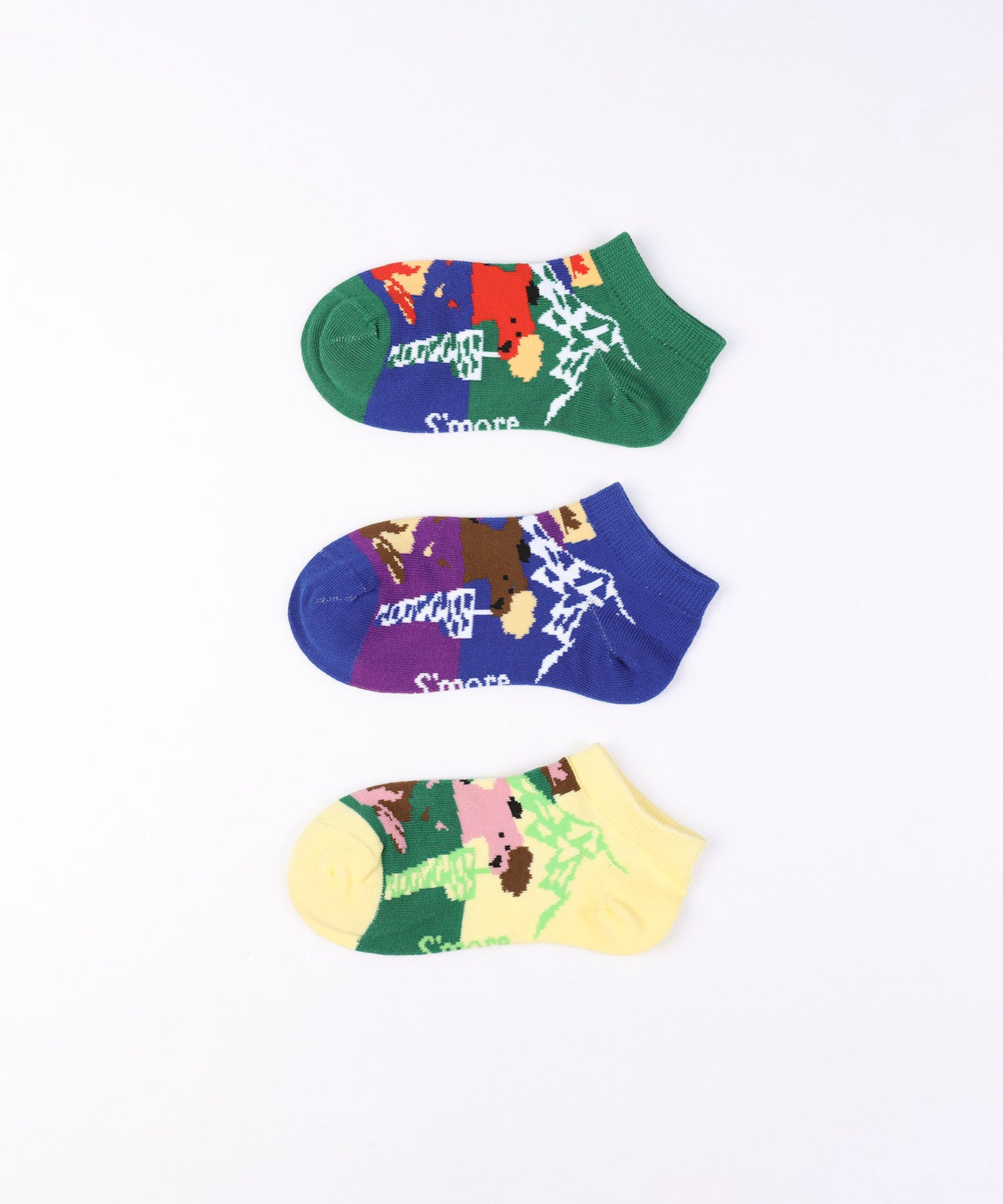 Forest Animal Pack Socks 3P Kids(Pattern A)  フォレストアニマルパックソックス 3足セット キッズ(柄 A)
