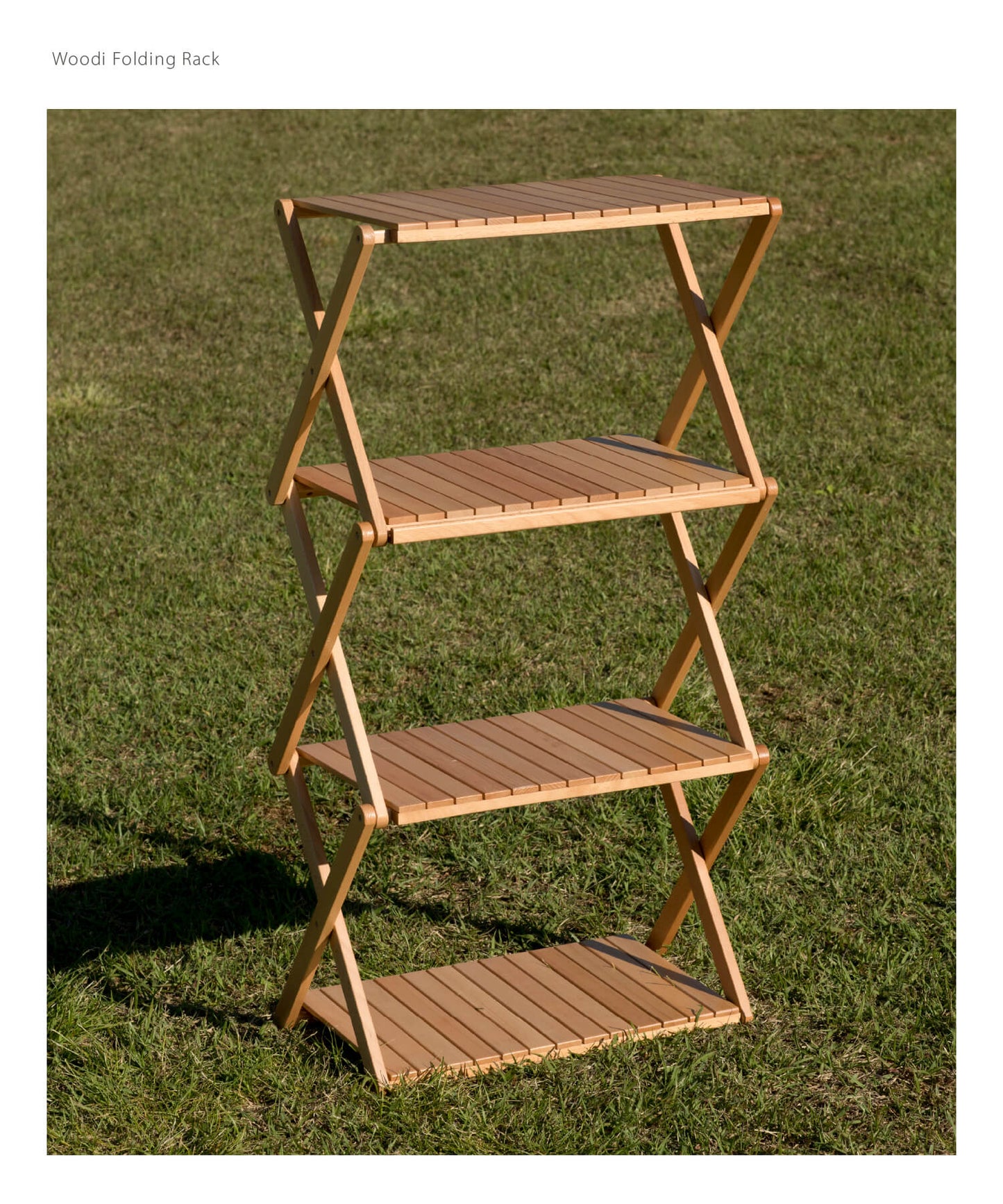 【Woodi Folding Rack / 2way 】ウッディフォールディングラック テーブルにも変形する折り畳み木製4段ラック