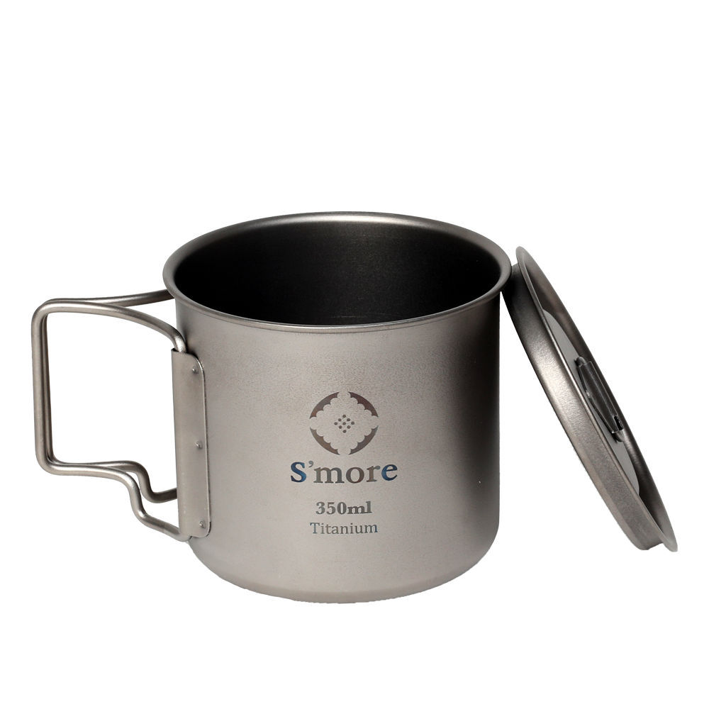 【 Titanium Mug with Lid ( シングルウォール ) 】チタニウムマグリッド 蓋付きチタンマグカップ