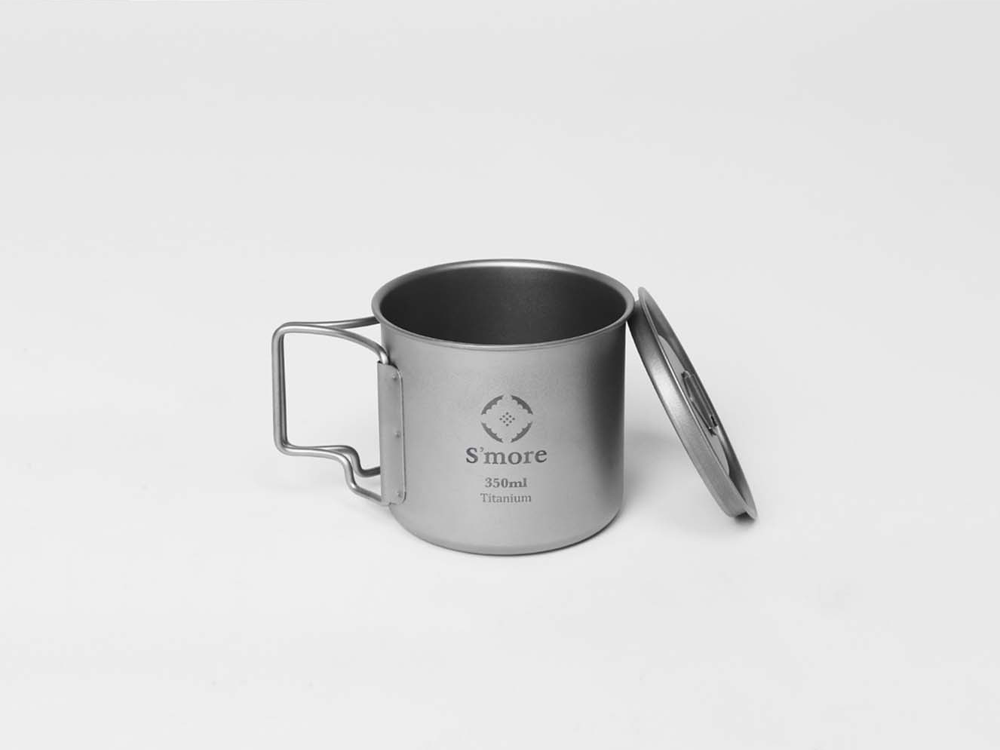 【 Titanium Mug with Lid ( シングルウォール ) 】チタニウムマグリッド 蓋付きチタンマグカップ
