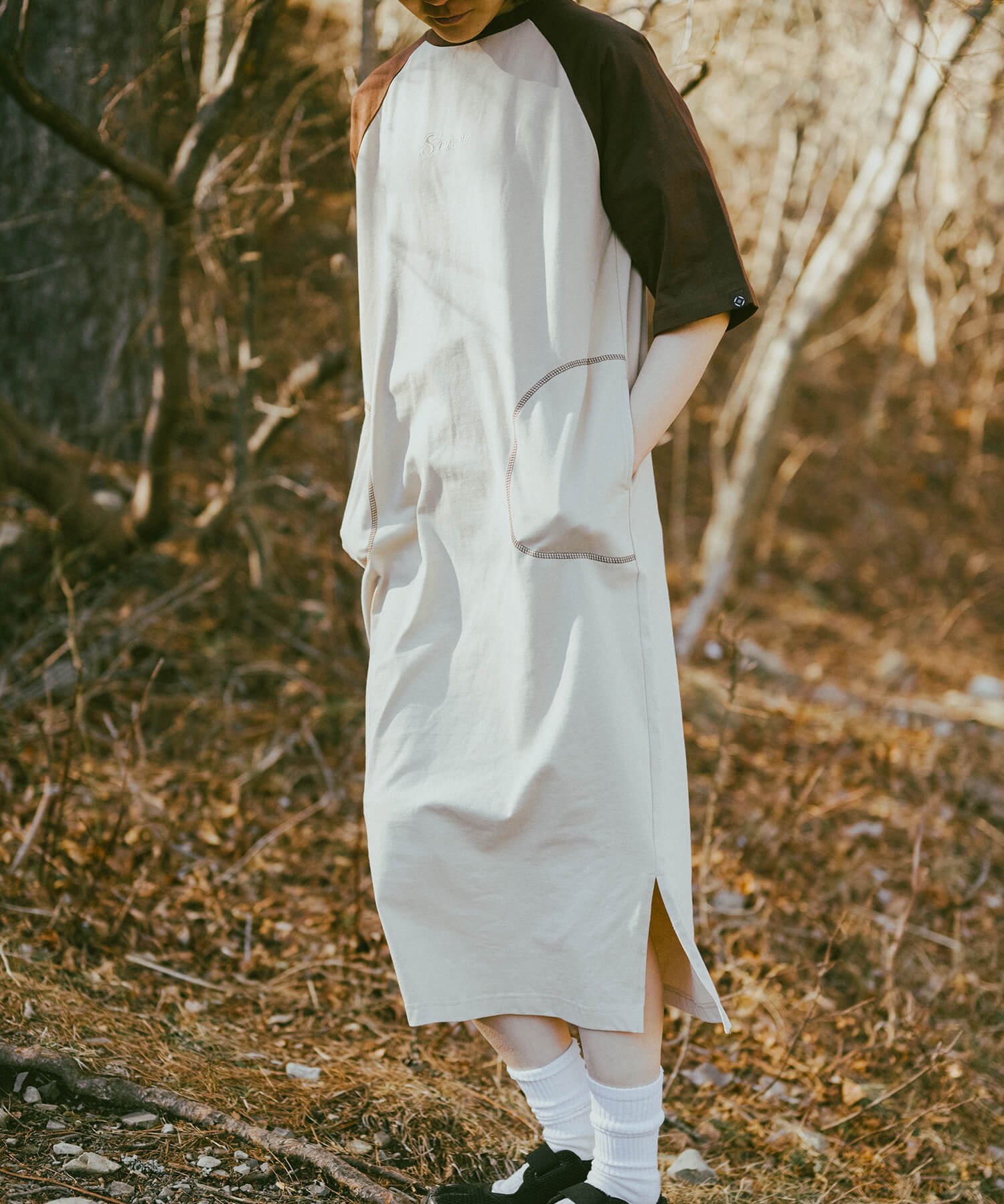 【special sale 50％OFF　開催期間:4/4to4/30】 New!! Bicolor T-shirt dress バイカラーワンピース