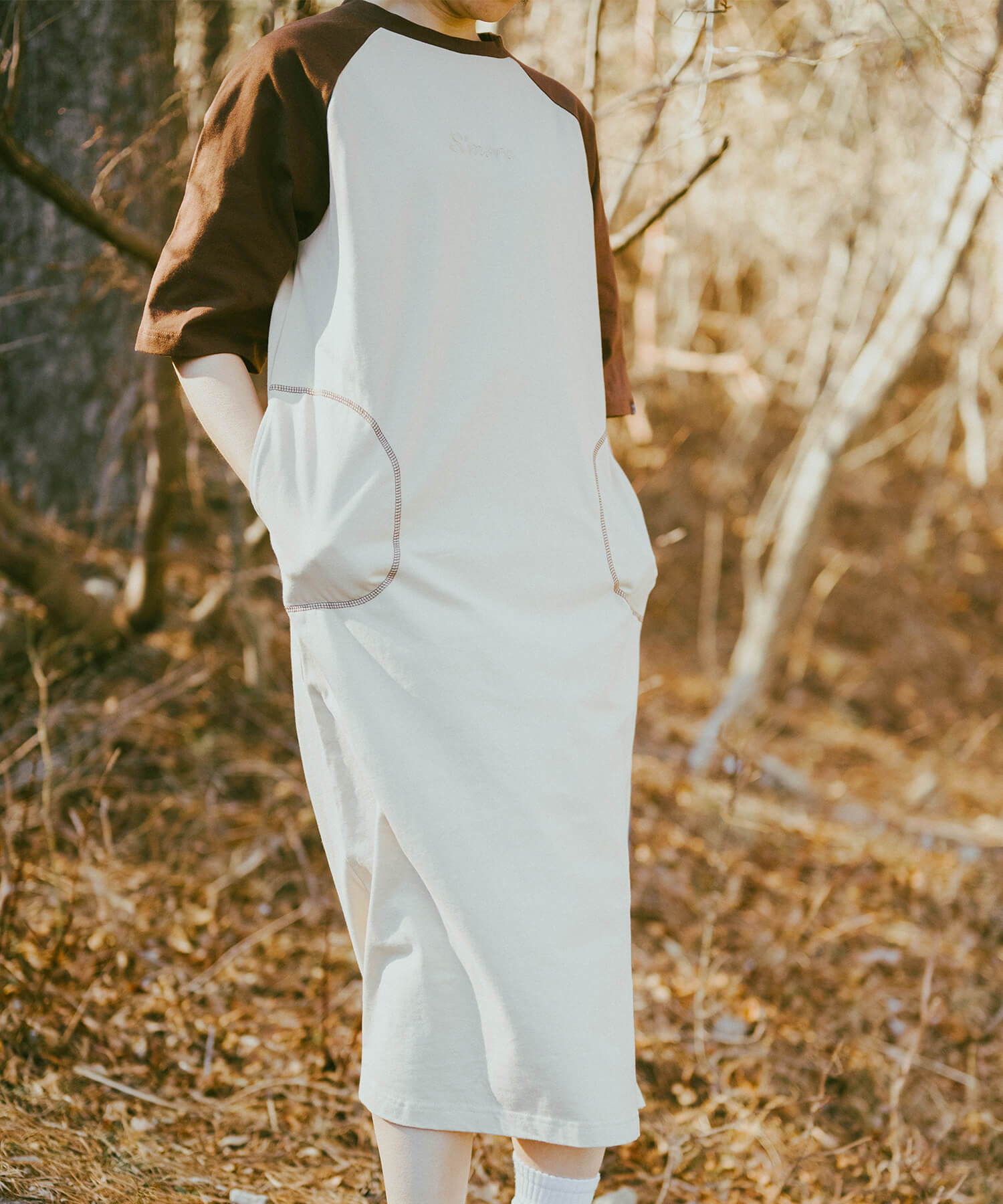 【春応援第二弾 20％OFF　開催期間:3/1～4/3】New!! Bicolor T-shirt dress バイカラーワンピース