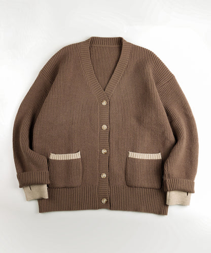 New!! Bicolor knit cardigan