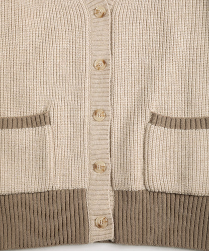 New!! Bicolor knit cardigan