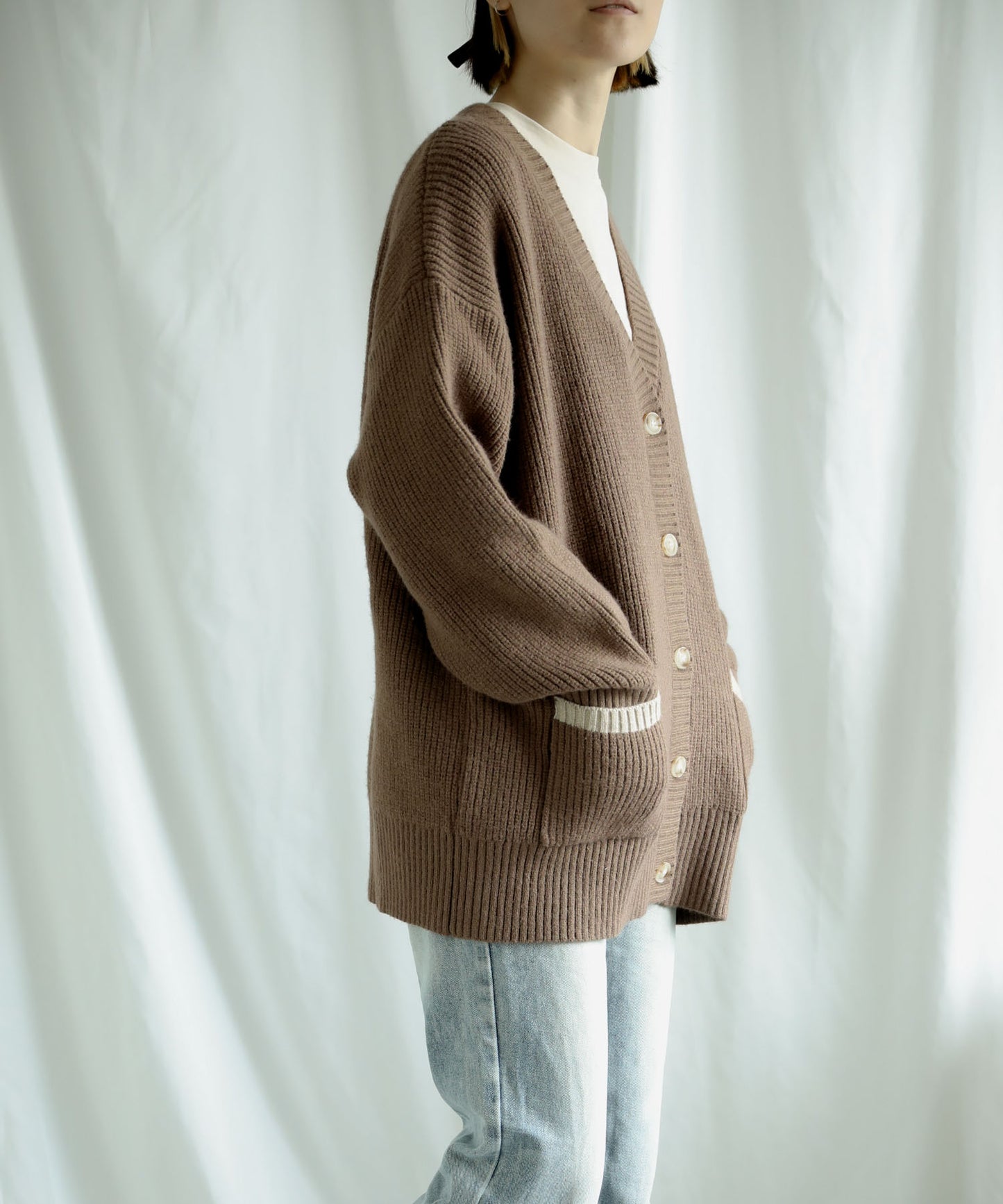 New!! Bicolor knit cardigan