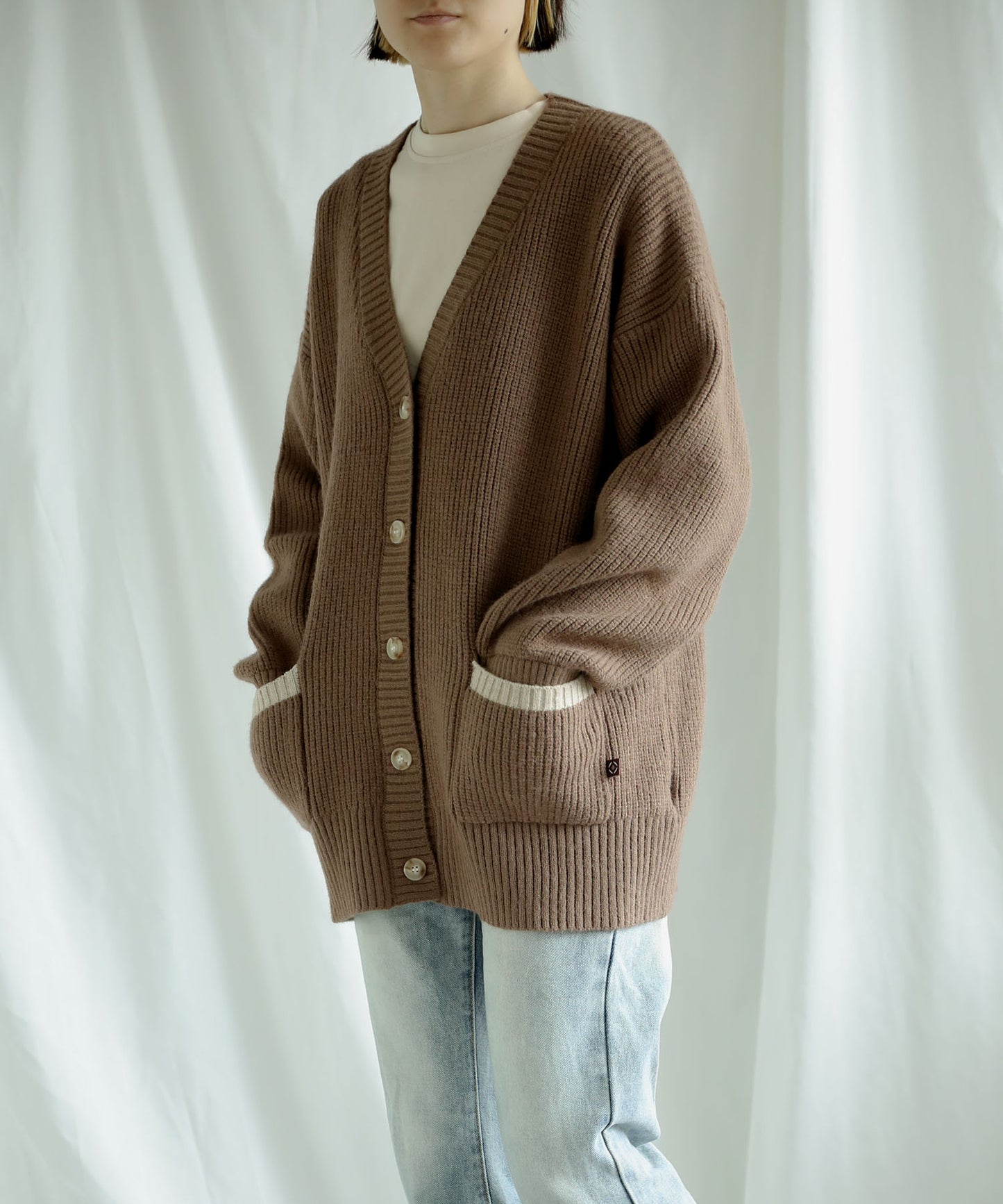 New!! Bicolor knit cardigan