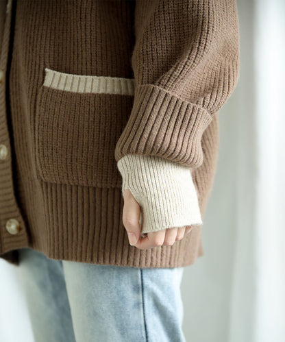 New!! Bicolor knit cardigan