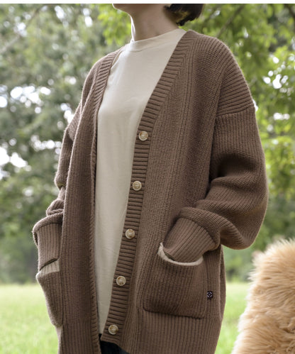New!! Bicolor knit cardigan