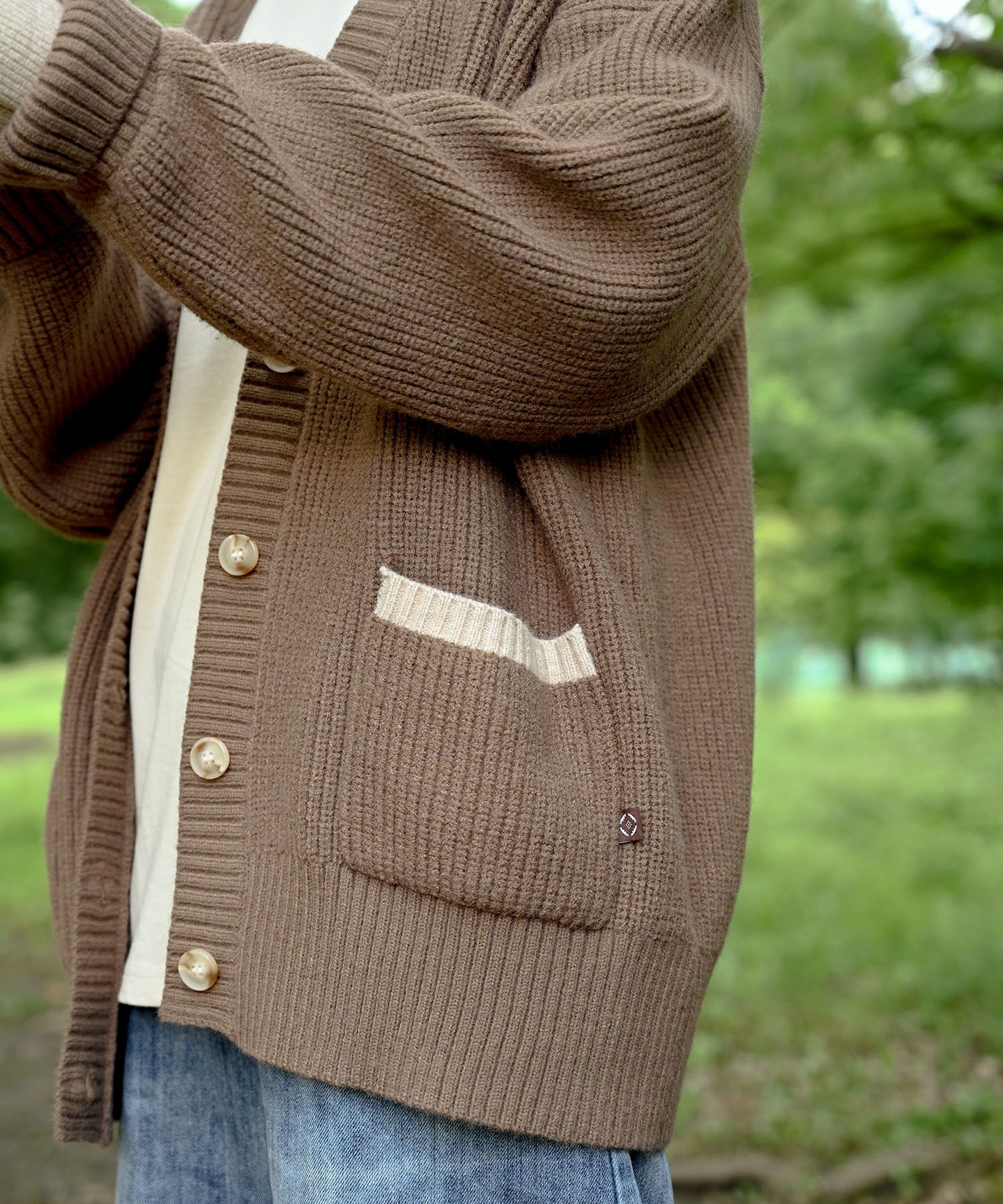 New!! Bicolor knit cardigan