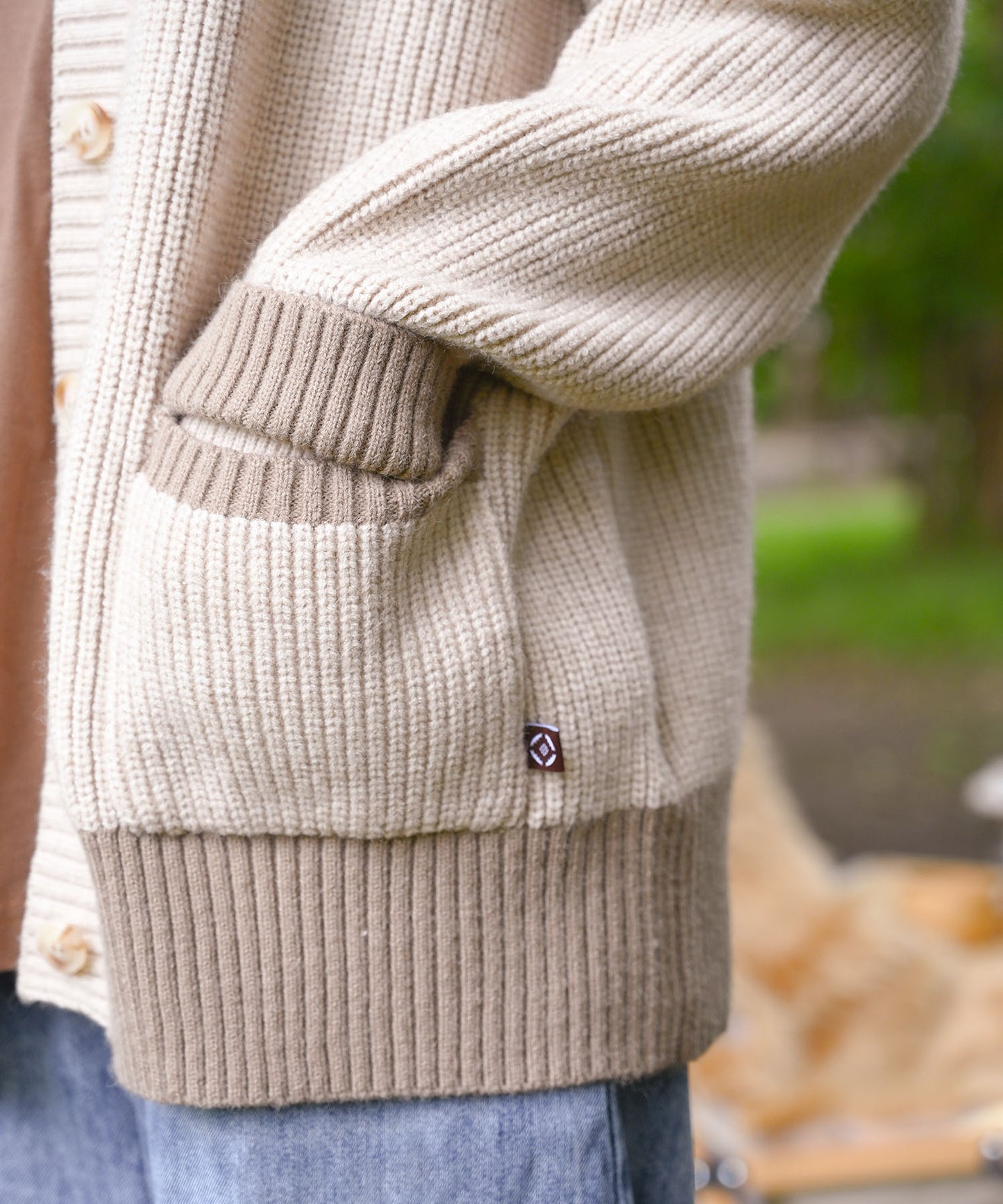 New!! Bicolor knit cardigan