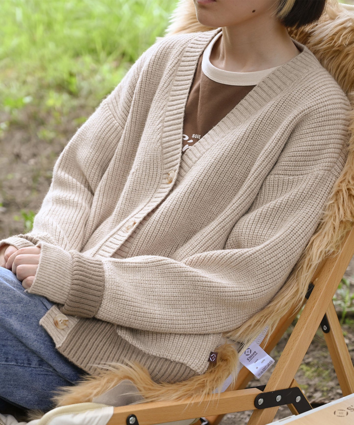 New!! Bicolor knit cardigan