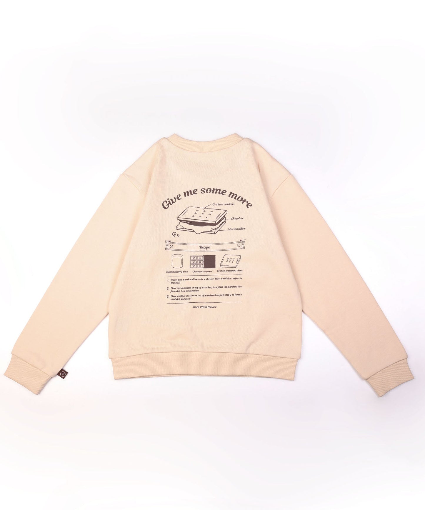 S'more COTTON CREW NECK BIG -SWEAT -- S'more recipe（キッズ）コットンクルーネックビッグスウェット-スモアレシピ(キッズ)