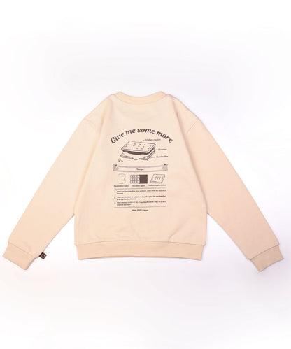 S'more COTTON CREW NECK BIG -SWEAT -- S'more recipe（キッズ）コットンクルーネックビッグスウェット-スモアレシピ(キッズ)