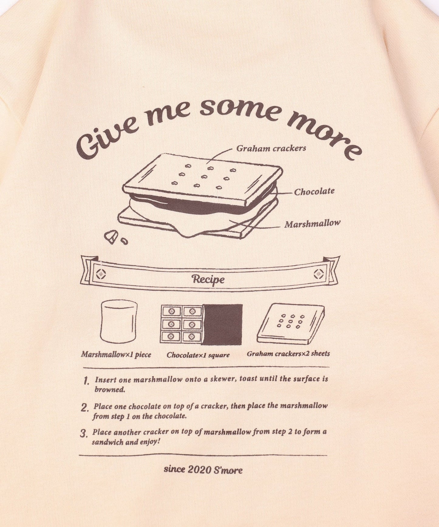 S'more COTTON CREW NECK BIG -SWEAT -- S'more recipe（キッズ）コットンクルーネックビッグスウェット-スモアレシピ(キッズ)