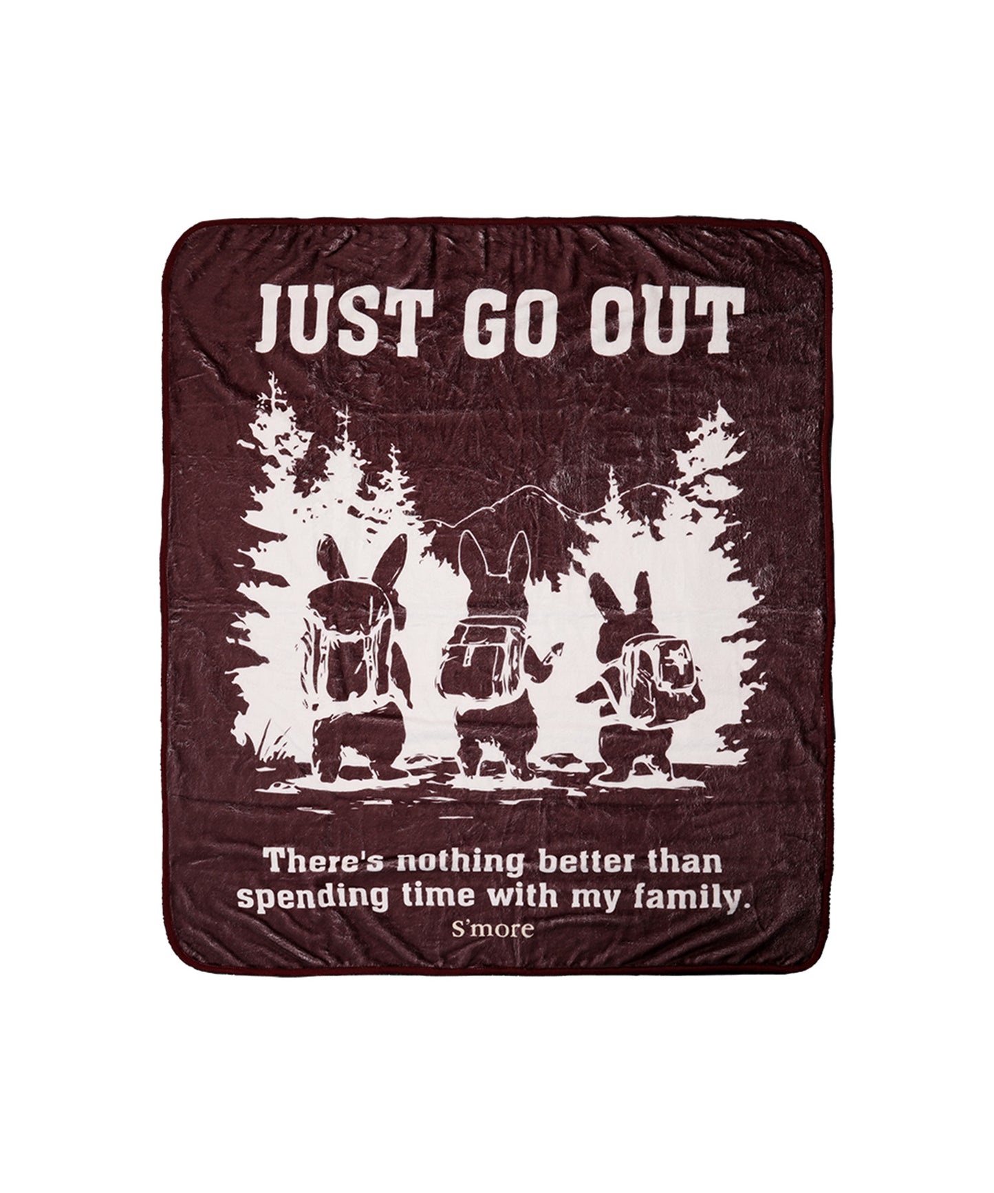 スモア イラストレーションブランケット (ザラビットファミリーゴーズハイキング)【S'more illustration blanket（The Rabbit Family Goes Hiking）】