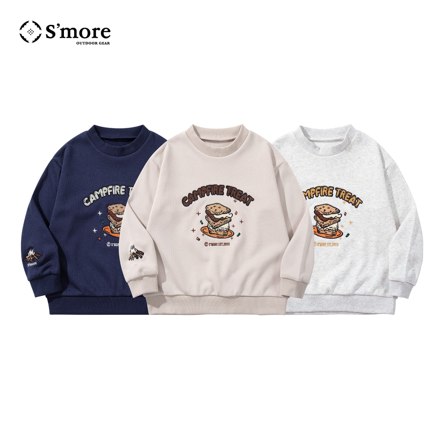 S'more  Campfire Treat Embroidery Sweat キャンプファイヤートリート刺繍スウェット KIDS