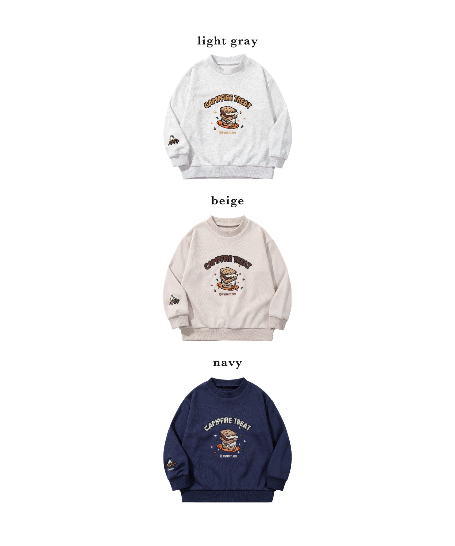 S'more  Campfire Treat Embroidery Sweat キャンプファイヤートリート刺繍スウェット KIDS