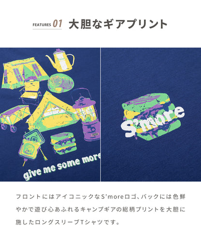 S'more  Pop Color Gear Back Print Tee ポップ配色ギアバックプリントロンTEE　