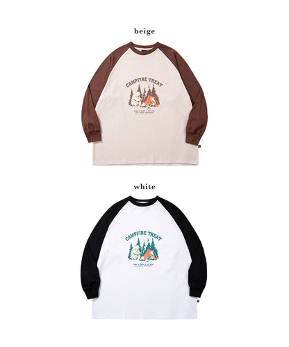 S'more　Campfire Treat Raglan L/S Tee キャンプファイヤートリートラグランロングスリーブTシャツ